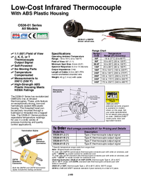 Thumbnail of document Data Sheet - OS36-01 ABS Plastic IR Sensor w/Thermocouple Outputs
